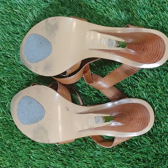 Brown leather strappy heels 7.5 - Picture 6 of 7